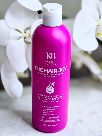 Front view of Argan the Hair Joy Shampoo product bottle