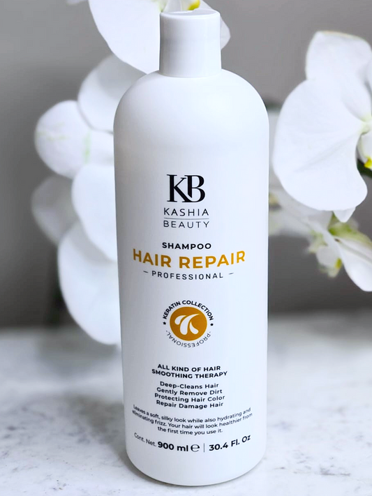 Front view of Hair Repair Keratin Shampoo product bottle